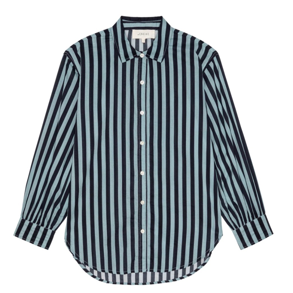 THE GREAT. DAILY BUTTON UP SHIRT.